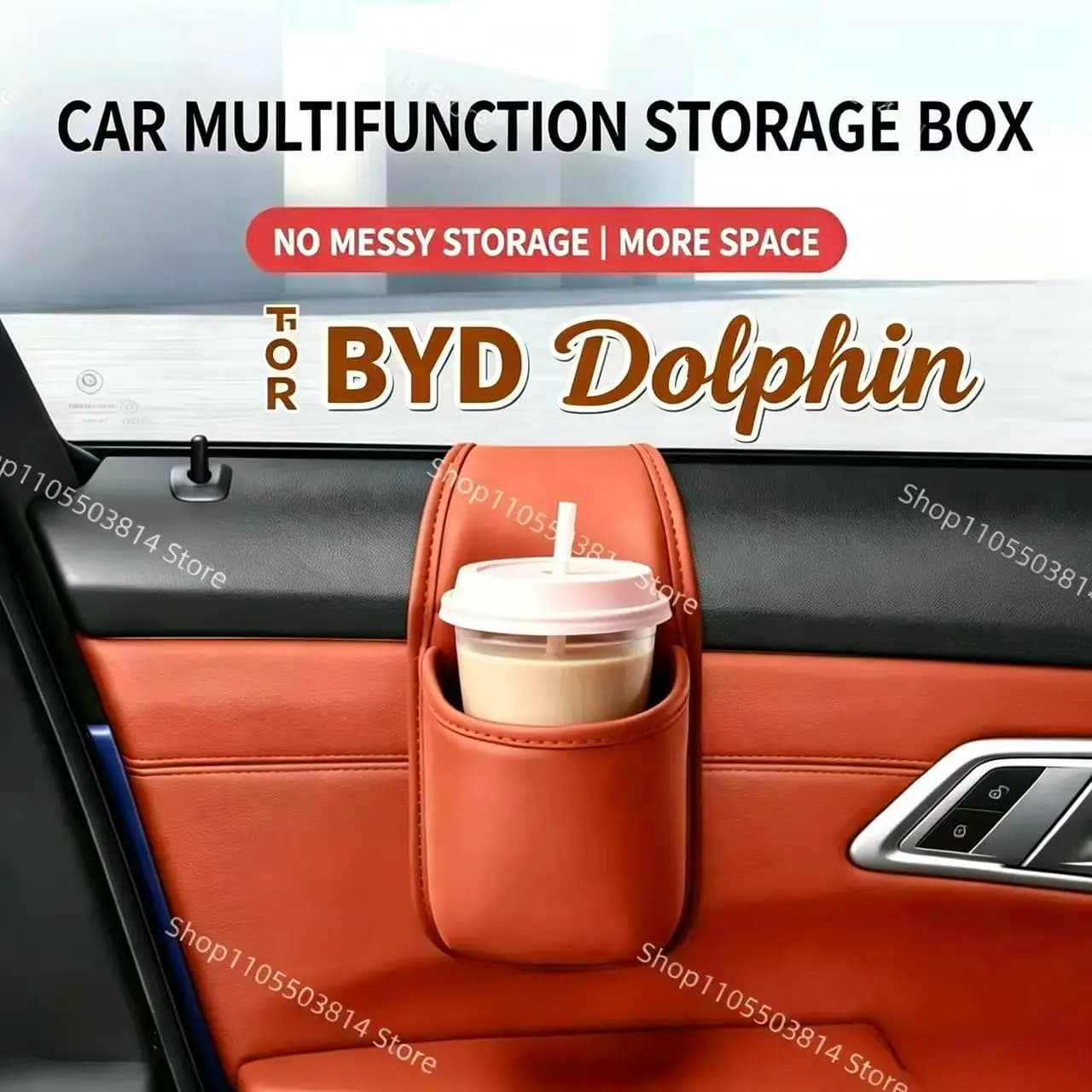 For BYD Dolphin Door Storage Box Cup Holder Organizer Side Pocket Phone Holder Beverage Rack Multi-function Beverage Holder