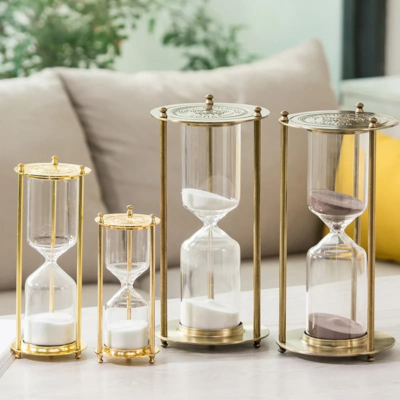 Hourglass European Metal Hourglass Chronograph Ornament 15 Minutes Creative Home Soft Decoration Decoration Living Room
