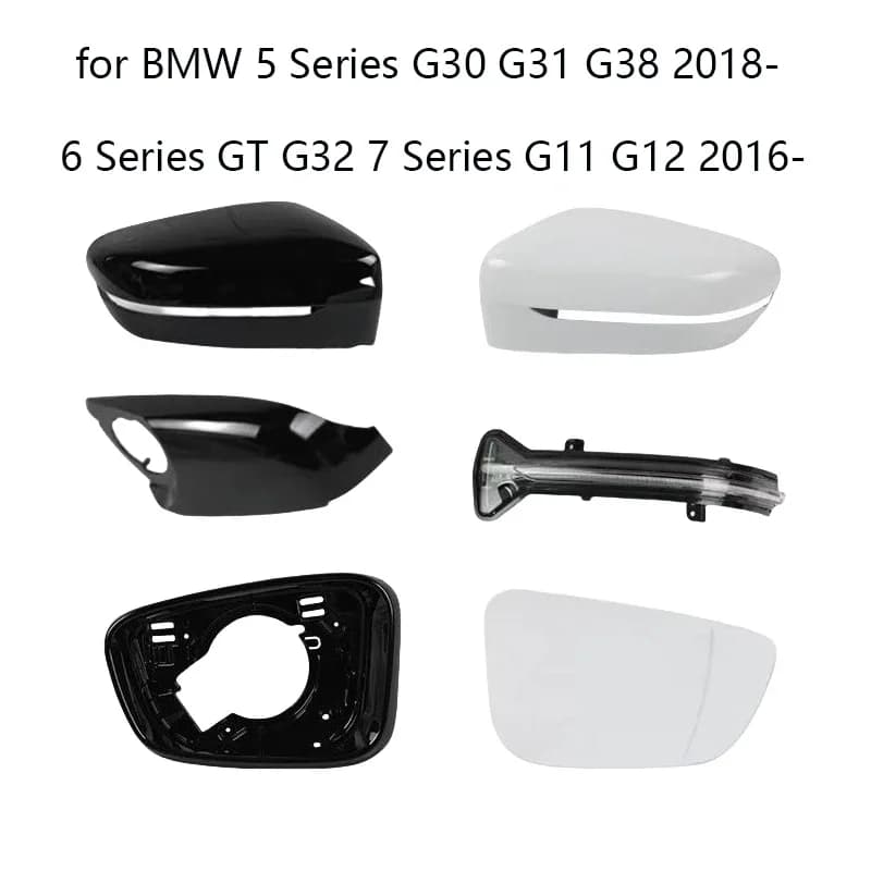 Rearview Mirror Glass Cover Frame Bottom with Turn Signal Light For BMW 5 G30 G31 G38 6GT G32 7 G11 G12 2016-2018 Side Wing Repl