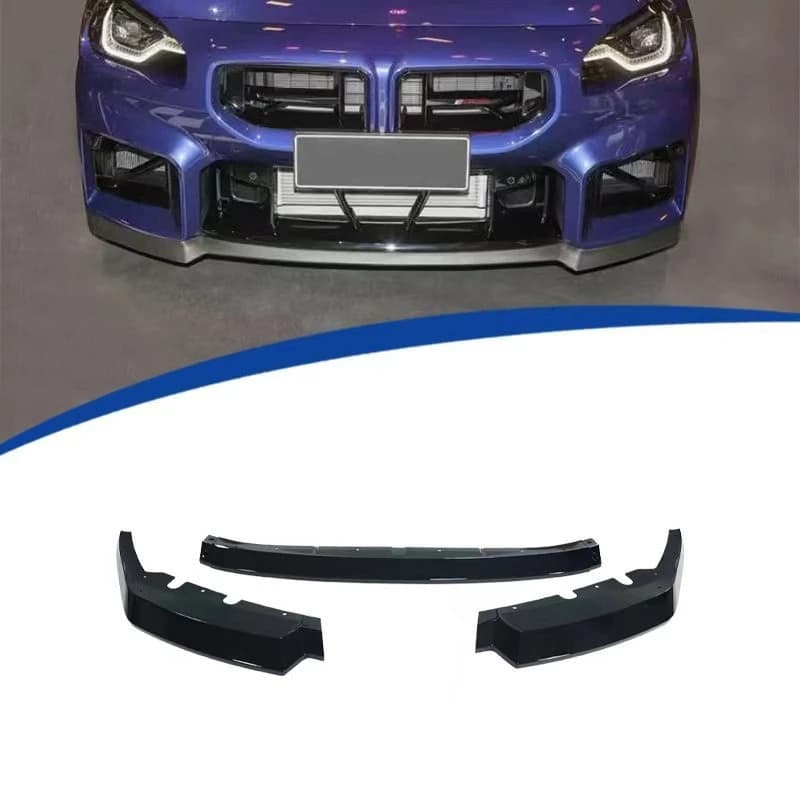 For BMW M2 G87 2023-2026 CS Style Front Bumper Lip Splitter Chin Spoiler Aerodynamic Body Kit Upgrade Glossy Black Performance