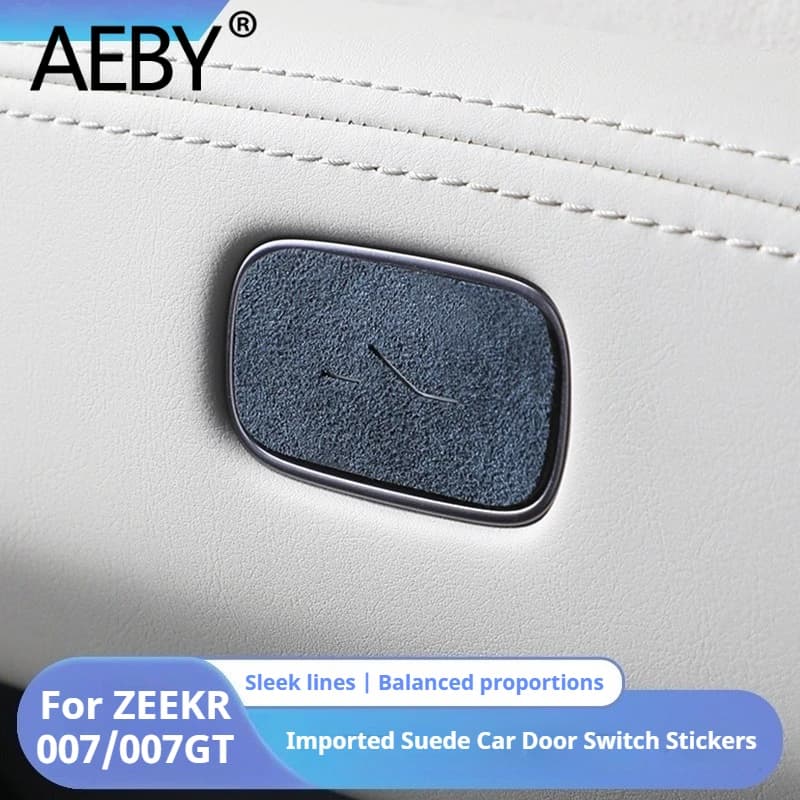 AEBY For ZEEKR 007/007GT 2024 2025 Anti-Fingerprint Door Switch Panel Cover Suede Material Car Styling Interior Trim Accessories
