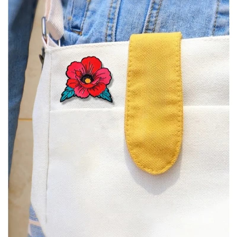 Unisex Poppy Flower Brooch Beautiful Fashion Alloy Pin Badge DIY Clothes Bags Shoes Scarf Tshirt Jeans Decoration