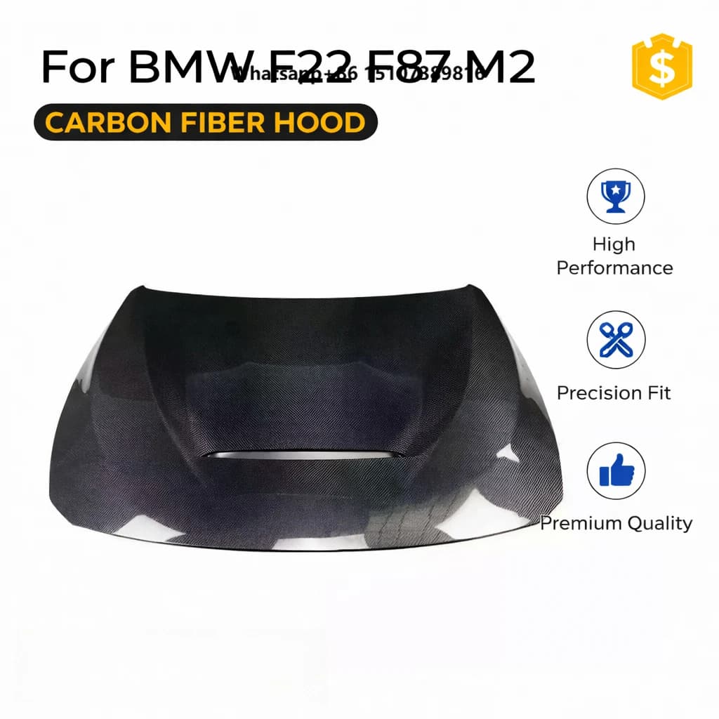Carbon Fiber Hood for F22 2 Series / F87 M2 2014-2021 | GTS Style Front Bonnet Replacement | OEM-Style Fit