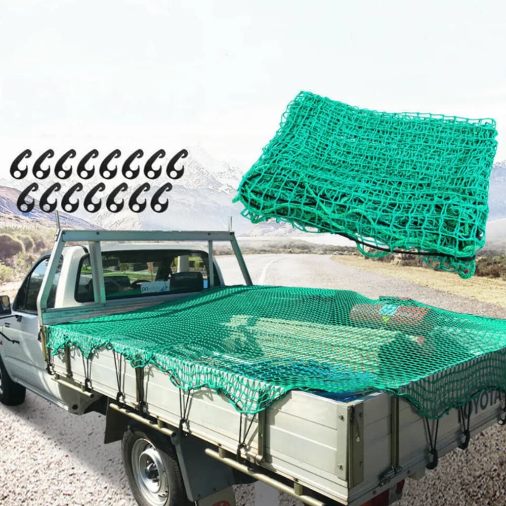Trailers Net Heavy Duty Cargo Net For Truck Trailer Mesh Bungee Cord With 15Pcs Hooks For Trailer Truck Boat