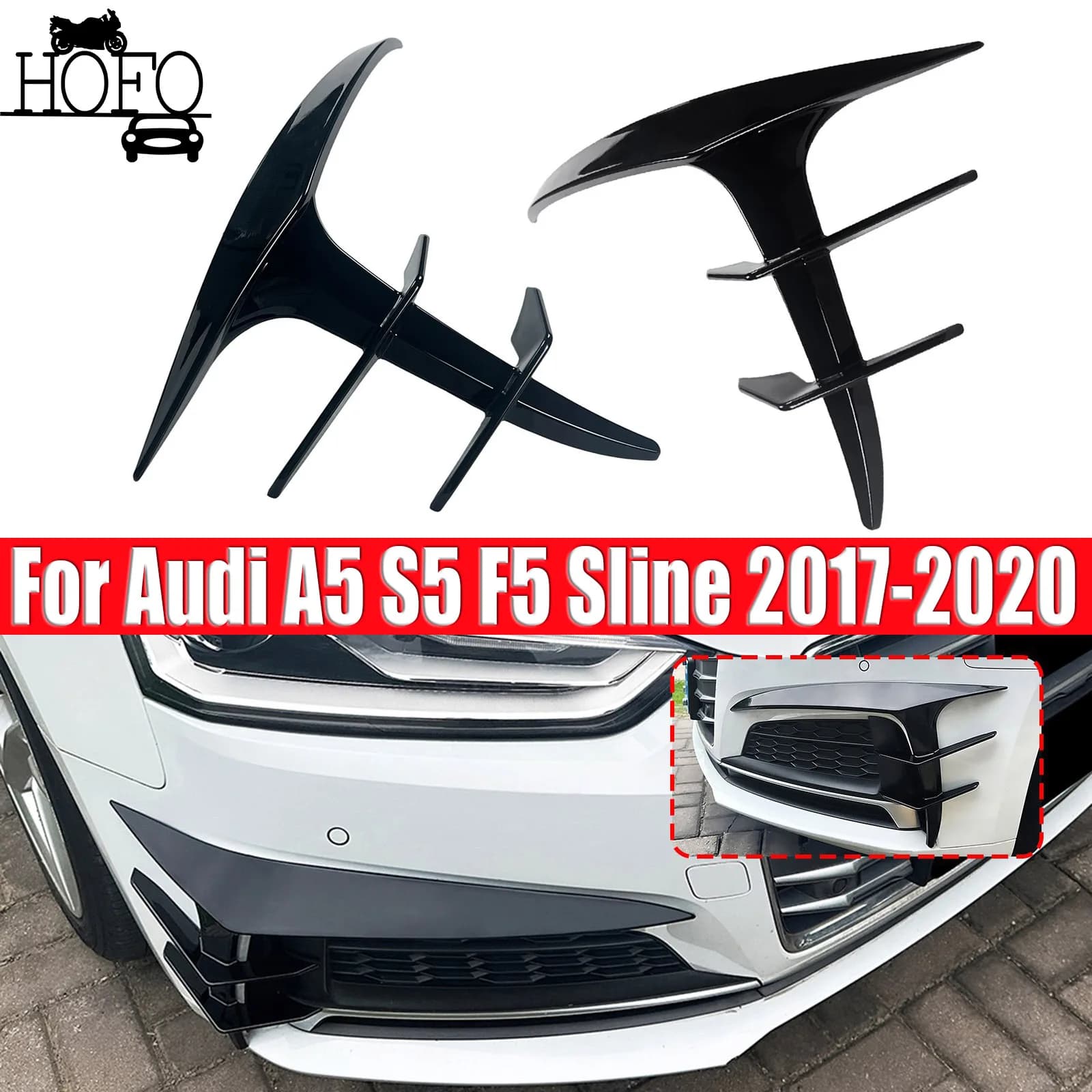 For Audi A5 S5 F5 Sline 2017-2020  Front Bumper Side Air Vent Trim
