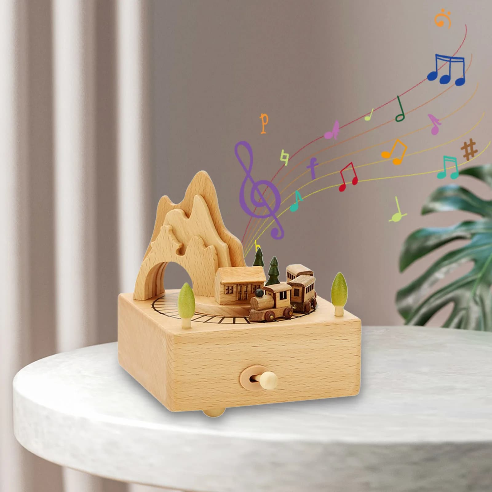 revolving music box small train theme ♫Here Comes The Sun ♫ For Friends Children Christmas Birthday Gifts