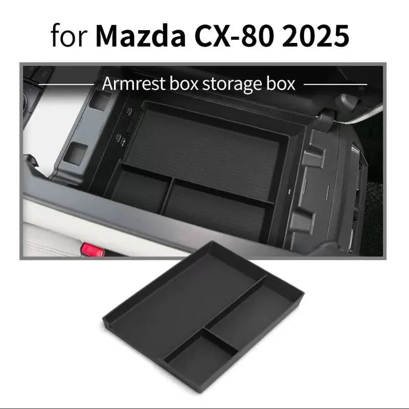 Fit For Mazda CX-80 2025 Car Storage Box Organizer Case Car Accessories Center Console Armrest Storage Tray Fit Right Rudder