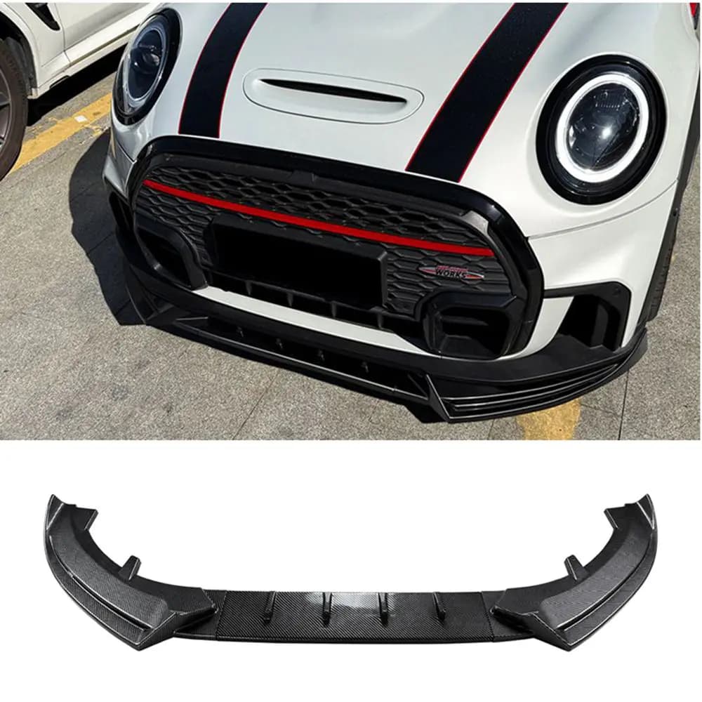 FOR 2022-2023 Cooper JCW Mini One F55 F56 F57 Front lip spoiler Car Bumper Diffuser splitter Guard Board Chin Body Kits Tuning