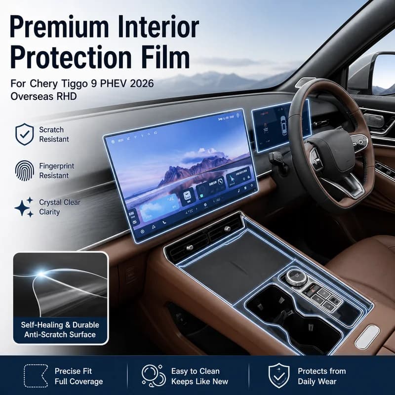 For Chery Tiggo 9 PHEV 2026 Overseas RHD Navigation Screen Protector, Interior Center Console Protective Film