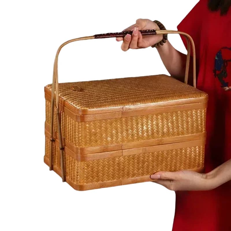Stylish handmade bamboo baskets for gift giving and home decoration Eco-friendly bamboo crafts