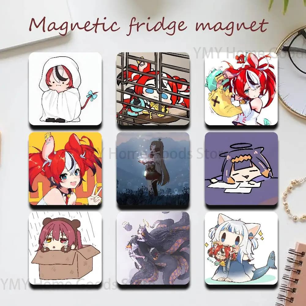 H-Hololive H-Hakos Baelz Ina Cartoon Refrigerator Magnets the Perfect Choice for Home Create Warm Cozy Home Decor Gifts