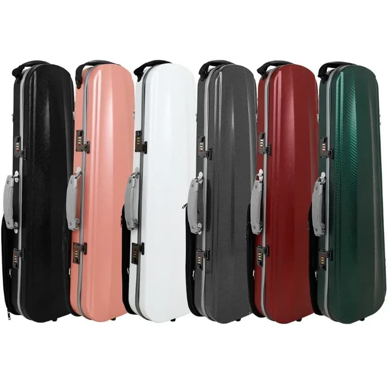 Ultra-light Carbon Fiber Violin Case Double Shoulder Strap Portable Violin Square Case with Password Lock Violin Case