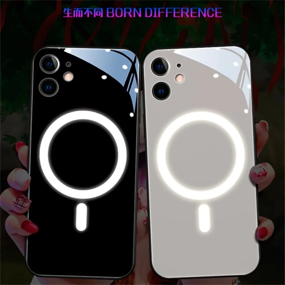 Smart LED Light Glowing Glass Phone Case For Samsung A05 A06 A15 A16 A52 A14 A50 A73 A72 A71 A33 Luminous Cover