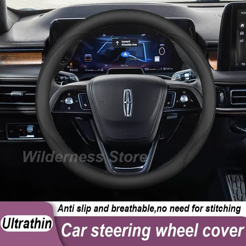 Hot Sales Car Steering Wheel Cover For Lincoln Aviator Grand Touring 2020-2027 Leather Auto Interior Lincoln Aviator Accessories