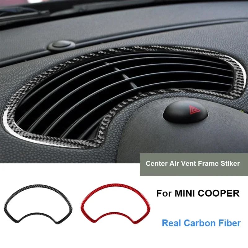 For mini cooper R56 R55 R57 2007-2010 Instrument air conditioning vent panel Car Accessories Decorative Carbon Fiber Stickers