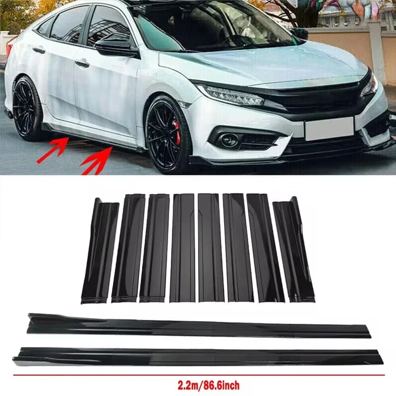For Mercedes Benz Accessories W177 W176 W203 W204 W205 W211 W212 W213 AMG Car Side Skirts Extension Rocker Panel Splitter 8pcs