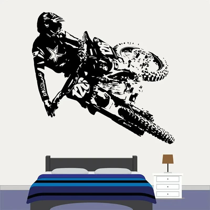 Motocross Dirt Bike Wall Decal Boys Bedroom Playroom Home Decoration Motorbike Extreme Sport Art Vinyl Window Sticker Mural E109