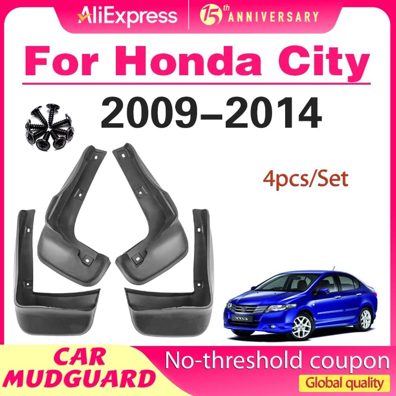 4x for Honda City 2008 2009 2010 2011 2012 2013 2014 GM2 GM3 Mud Flaps Mudguards Splash Guards Fender Flare Mudflaps Accessories
