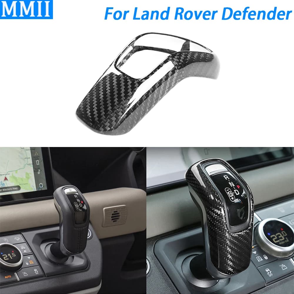 For 90 110 2020-2024 Real Dry Carbon Fiber Gear Shift Knob Panel Decorative Cover Car Interior Modification Accessories