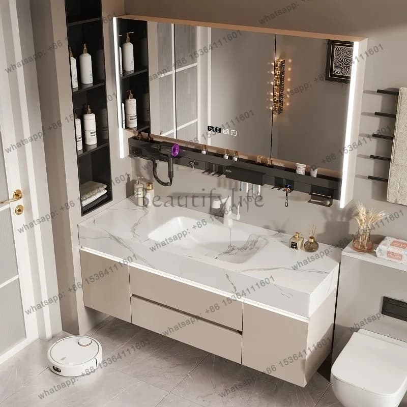 integrated basin, bathroom cabinet, combined bathroom, washing sink, face wash basin