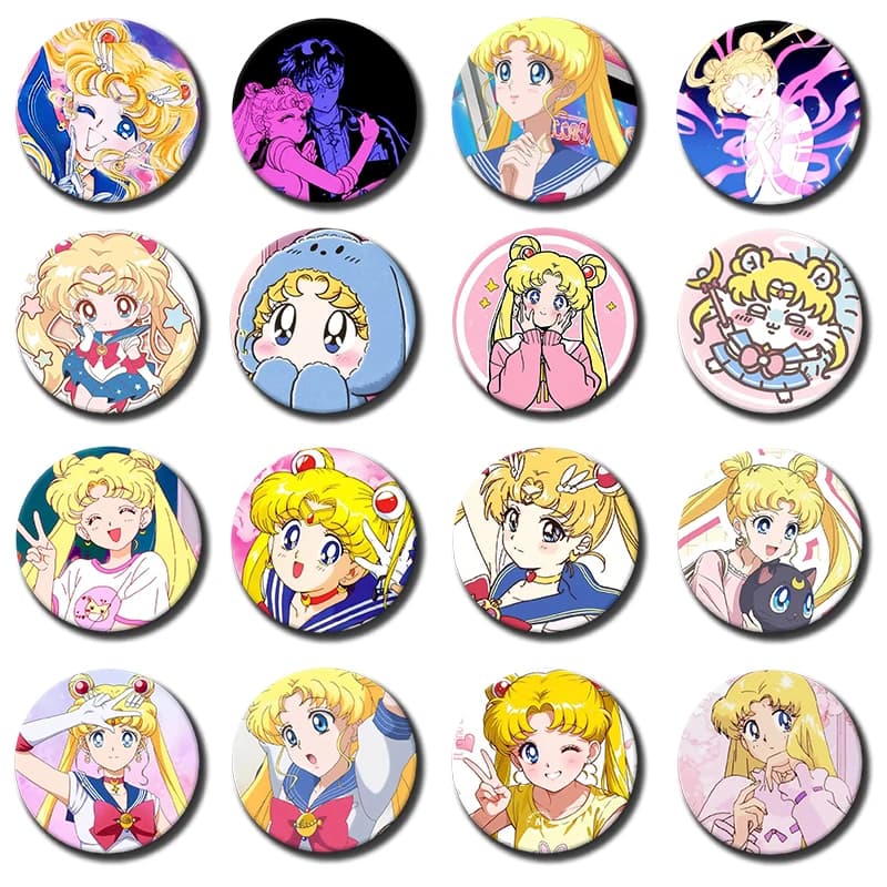 58mm Anime Button Brooch Cute Cartoon T-Tsukinos Usagis Enamel Pins Clothes Bag Hat Jewelry Accessories Lapel Badge Friend Gift