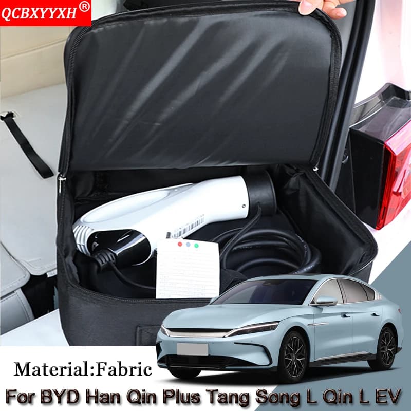 EV Car Charging Cable Storage Carry Bag For BYD Han Qin Plus Tang Song L Qin L Charger Plugs Sockets Waterproof Fire Retardant