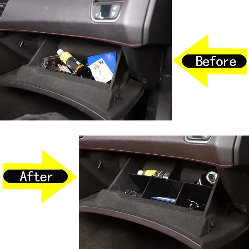 For 2014-2019 Chevrolet Corvette C7 ABS Black car styling Car Glove Box Divider Car Interior Modification Accessories
