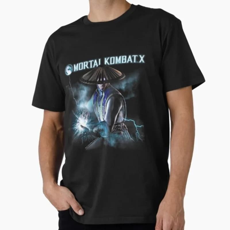 Vintage 90's Mortal Kombat X Raiden Lightning Gift tee for gamer 100% cotton printed Short Sleeve Graphic T-Shirt All size tops