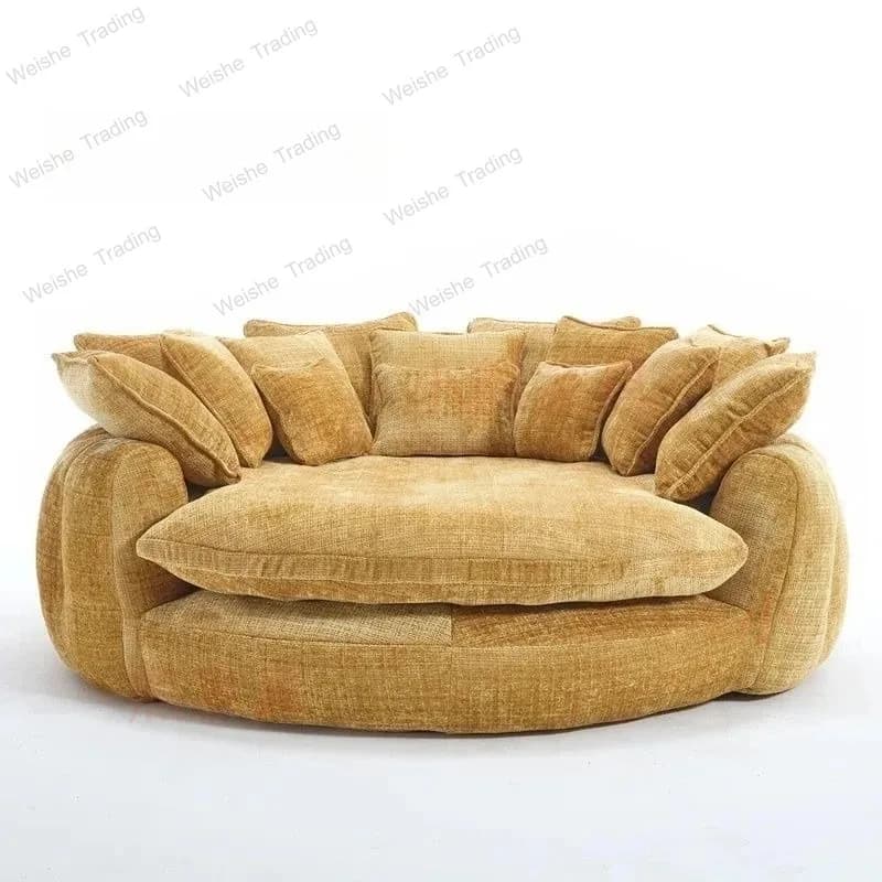 Italian round fabric single lazy sofa chair creative designer light luxury removable and washable living room bedroom leisure