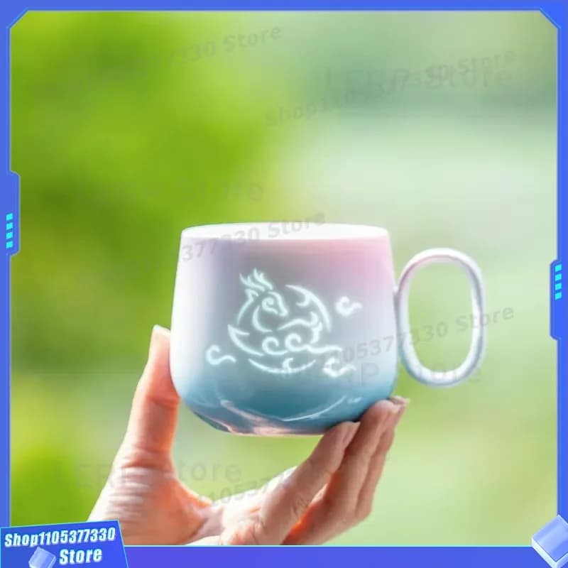 Jingdezhen Creative Ceramic Latte Cup Color Changing Linglong Xianlu Mengma Couple Coffee Mug Unique Souvenir Gift for Lovers