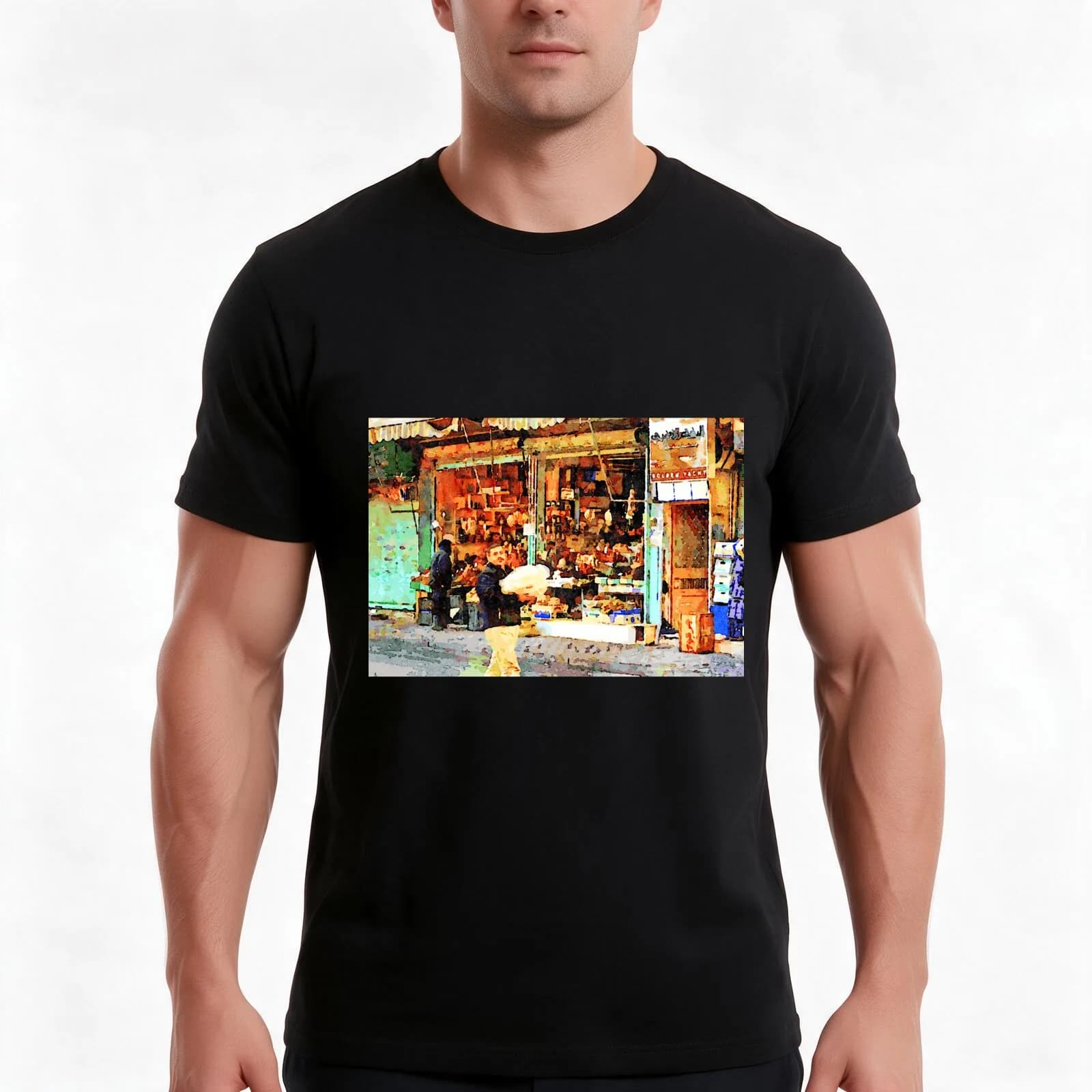 Aleppo: shop T-Shirt, Summer Casual Cotton Tee, Oversized Streetwear Tops, Vintage Graphic Print, Loose Fit Short Sleeve
