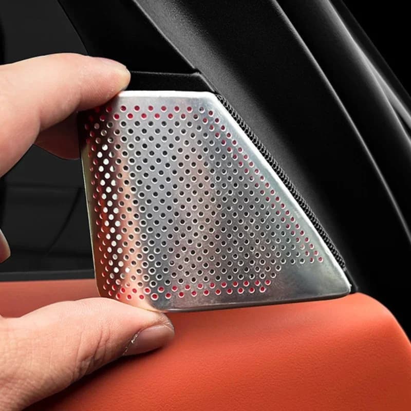 For LiXiang  L7 L8 L9 23-25 Stainless Steel Car Triangular A-pillar Treble Speaker Net Protection Cover Stickers Car Accessories