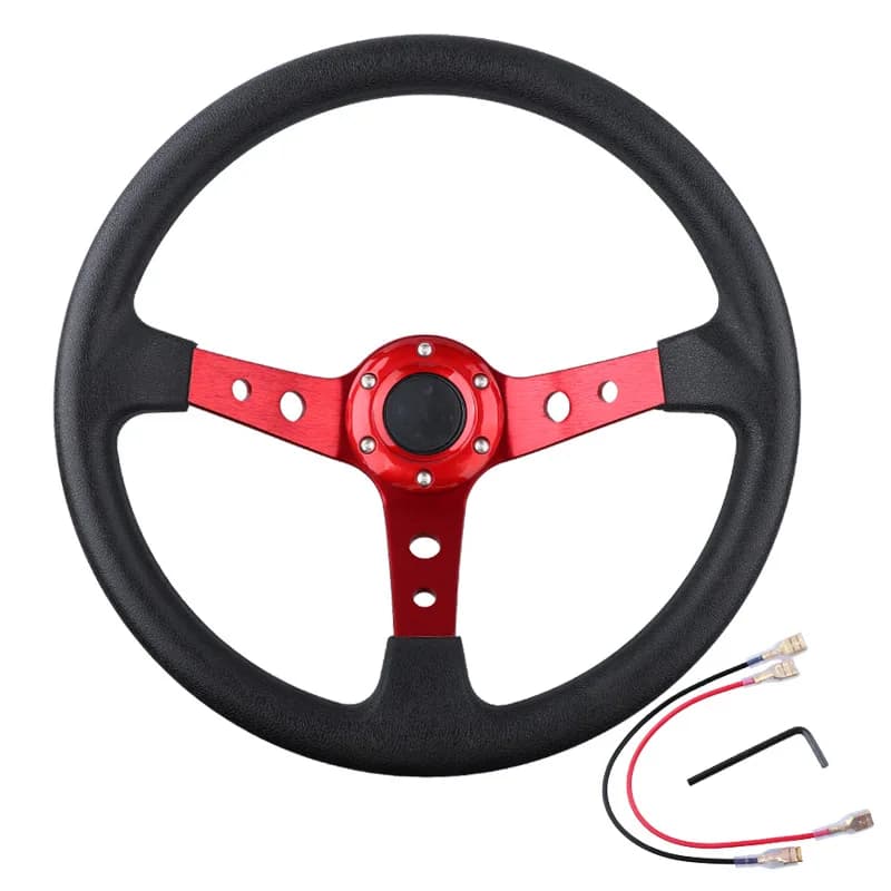 Car modification universal PU steering wheel concave game kart 14 inch 350mm racing beach car steering wheel Sport Steering