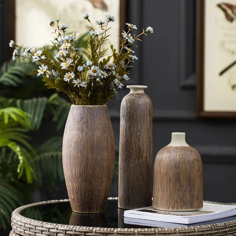 Vase Home Decor Ceramic Modern Living Room Decoration Flower Pots искуственные цветы вазе декор для комнаты Jarrones Decorativos