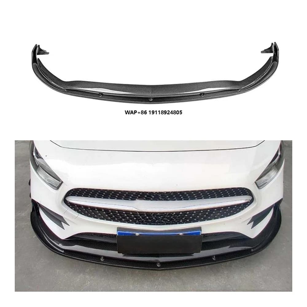 For Benz W177 Class Sport A35 Hatchback Sedan Body Kit W177 Dry Carbon Fiber Front Bumper Lip Spoiler Splitter New