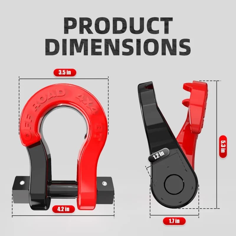 10T Carbon Steel Trailer Split Shackle 3/4  Hook High Strength Forged Off-road Vehicle