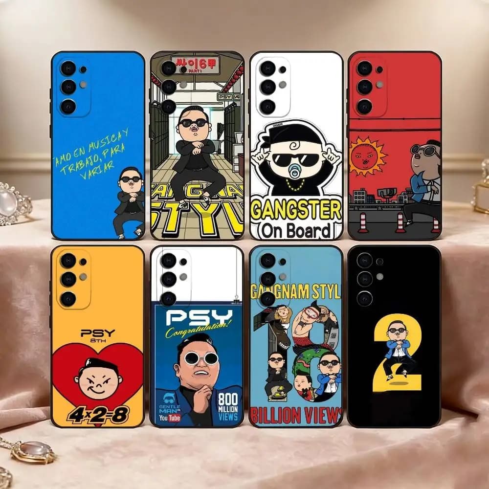 P-S-Y Phone Case For Samsung S25,S24,S21,S22,S23,S30,Ultra,S20,Plus,Fe,Lite,Note,10,Black Cover