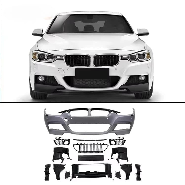 F30 M Sport Body Kit Auto Parts Front Bumper Side Skirts Rear Bumper Diffuser for 3 Series Car