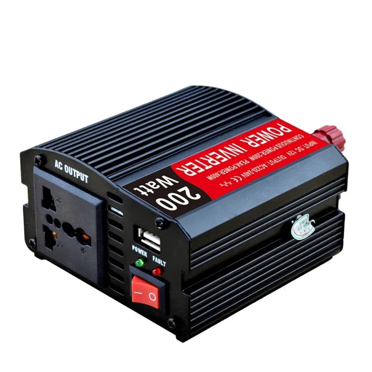 High Working Efficiency 200W Car Power Inverter Dc to Ac Modified Sine Wave Inverter Suitable for Mobile Phone