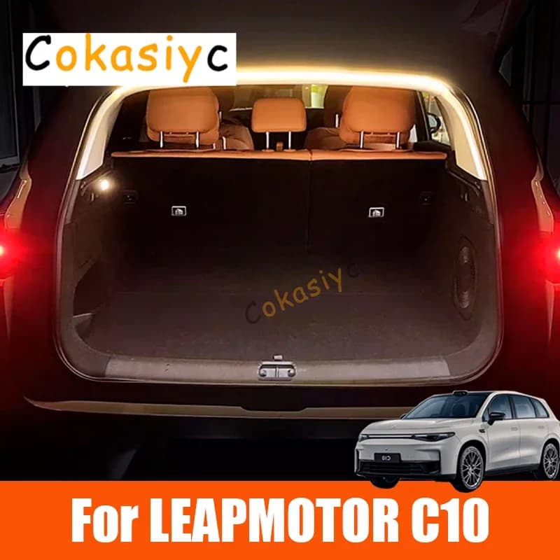 For Leapmotor C10 2024 2025 Car Rear Trunk LED Light Bar Strip Trunk Interior Brightening Decorative Lamp Strip Automatic Light.