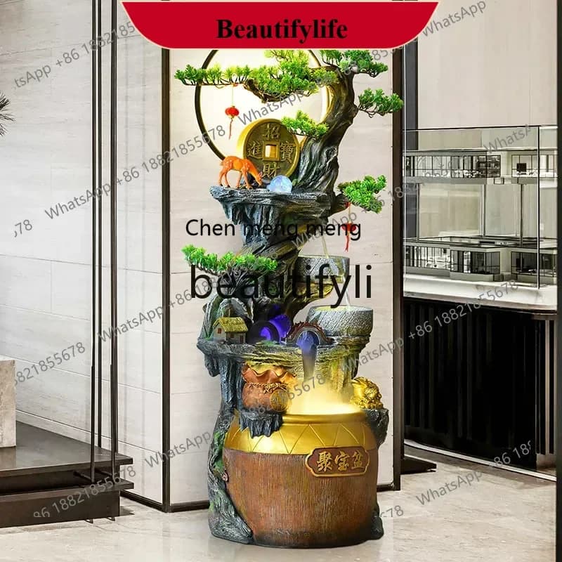 D178  Rockery, flowing water fountain ornament, circulating water to attract wealth, treasure feng shui wheel, office opening gi