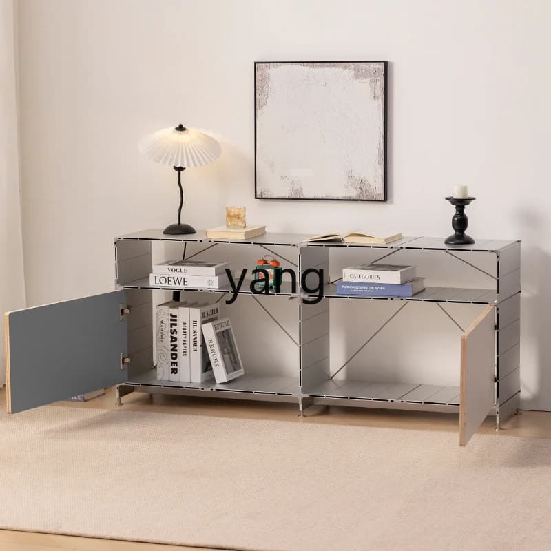 LH   Aluminum Alloy TV Cabinet Display Rack Small Cloth Storage Cabinet Shelf
