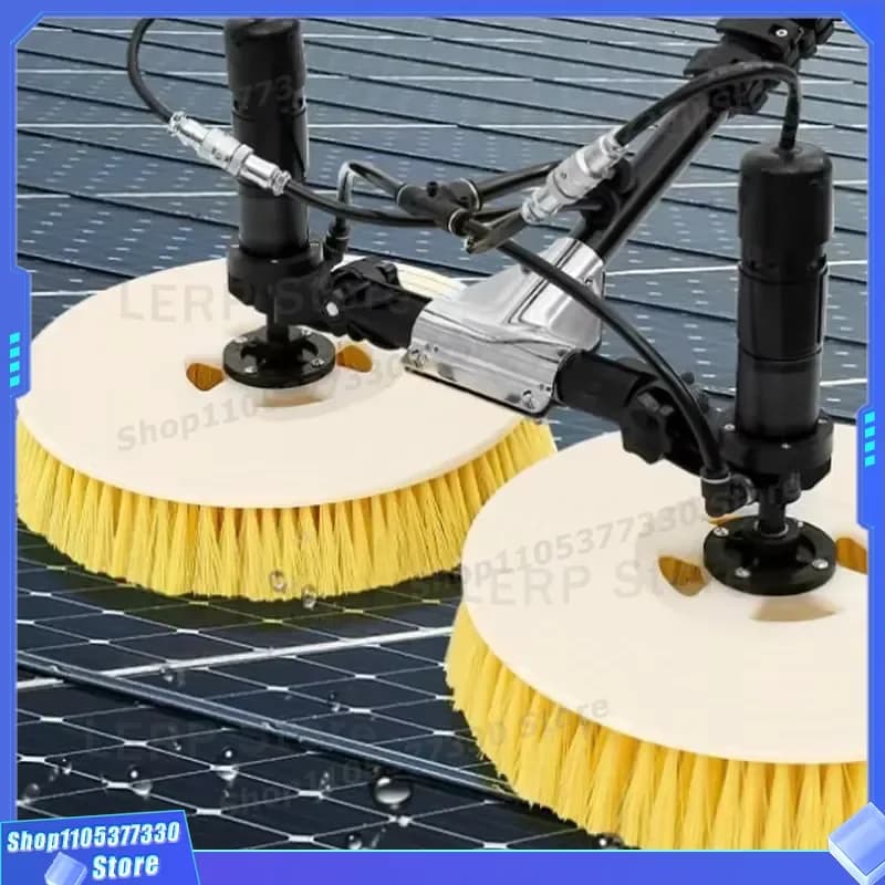 Telescopic Hydraulic Rotary Solar Panel Cleaning Brush Dual Head Rooftop Cleaner Tool for Efficient Maintenance and Washing