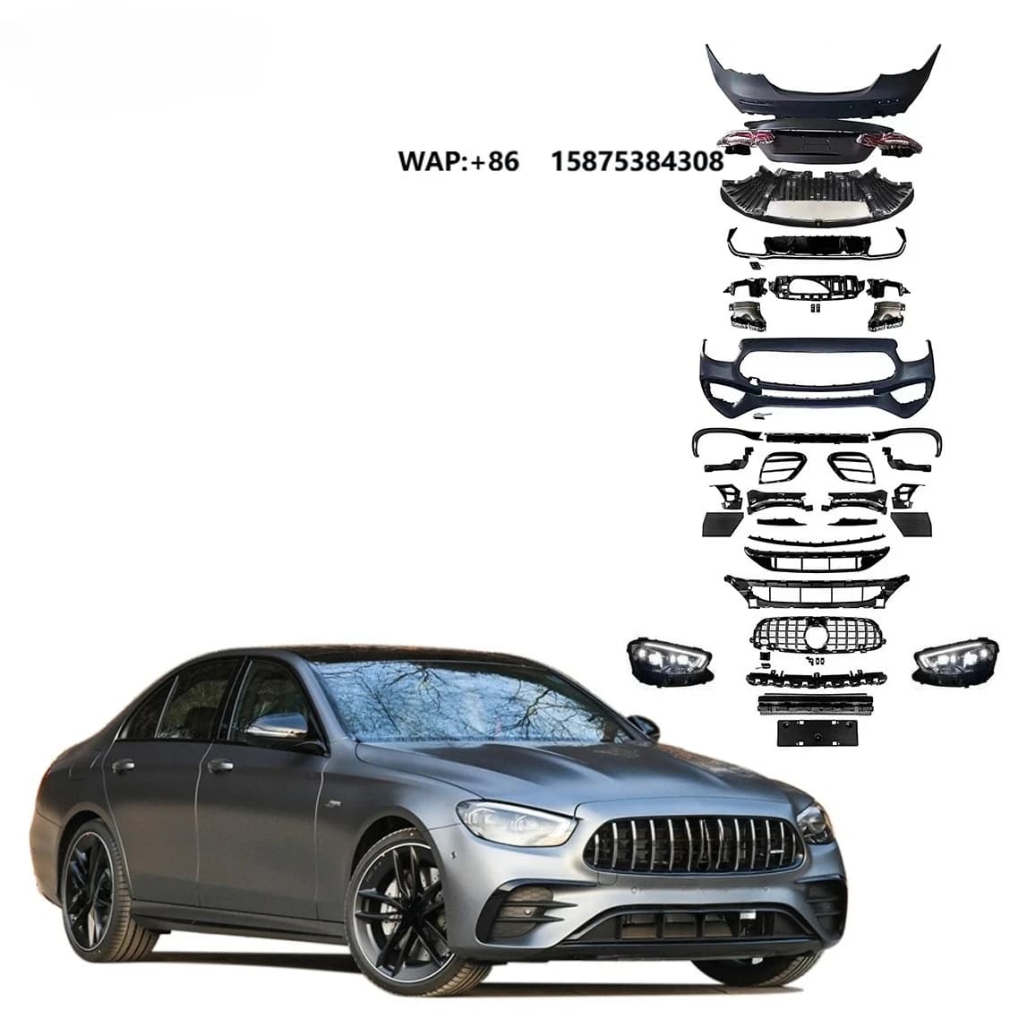 Auto Modification Conversion Body Kit for E-Class W213 2018-2020 Upgrade to 2021 E63S  Car Bumper Assembly