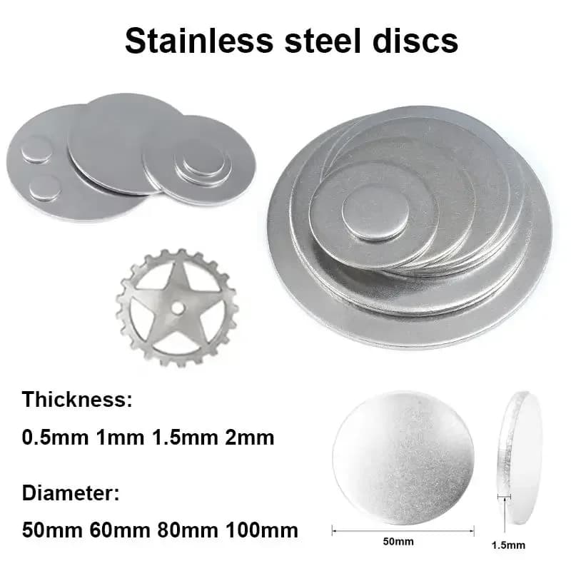 1pcs 304 Stainles Steel Round Plate Circular Sheet Disc Disk Thickness 0.5mm 1mm 1.5mm 2mm Dia 50mm 60mm 80mm 100mm