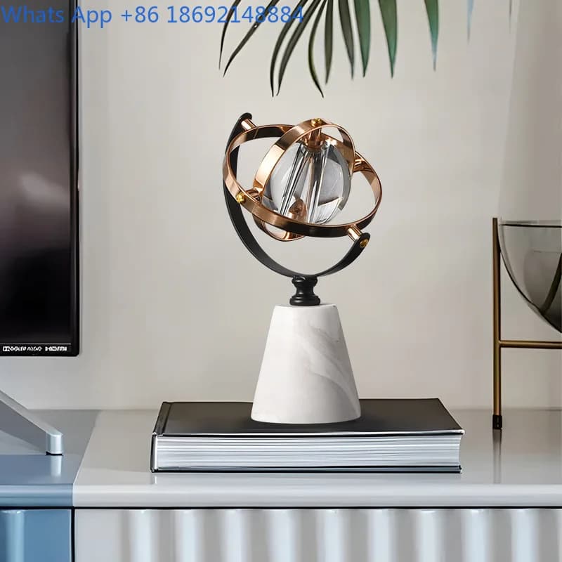 High-end Crystal Globe Home Art Ornament Creative Living Room Office Wine Cabinet Decoration Housewarming Gift
