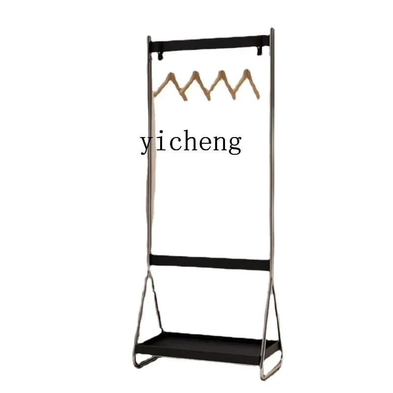 ZZf Simple Stainless Steel Movable Floor Coat Rack Advanced Hanger