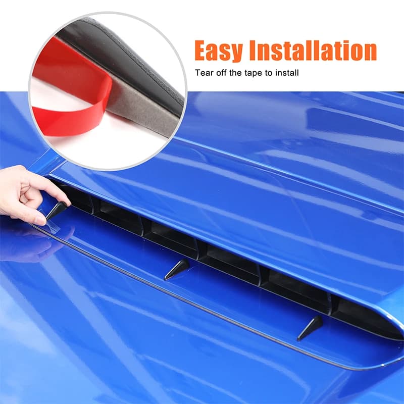 3Piece Set ABS Black For Subaru WRX 2022+ Car Hood Wind Resistance Spoiler Decorative Strip Sticker Protection Accessories