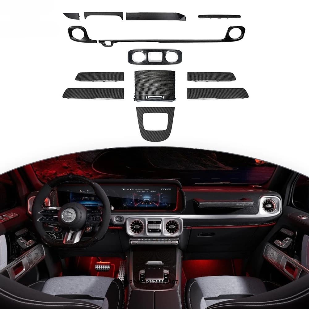 New 2025 Year G Class W465 G400D G350D G500 G63 Dry Carbon Fiber Interior Replacement Interiors Body Kit Car Parts 13 Pcs