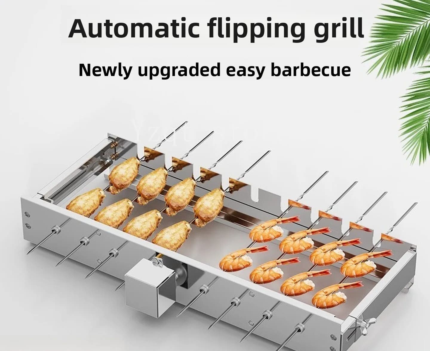 Outdoor BBQ Grill Skewer Stainless Steel Portable Carbon 360 Degree Rotating Automatic Rotating BBQ Grill